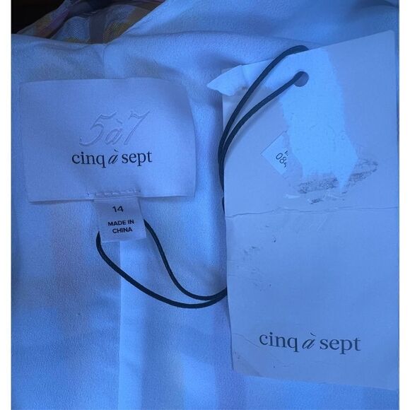 Cinq a Sept Astor White Multi Tiered Multi Dress NWT Size 14 - Picture 10 of 11